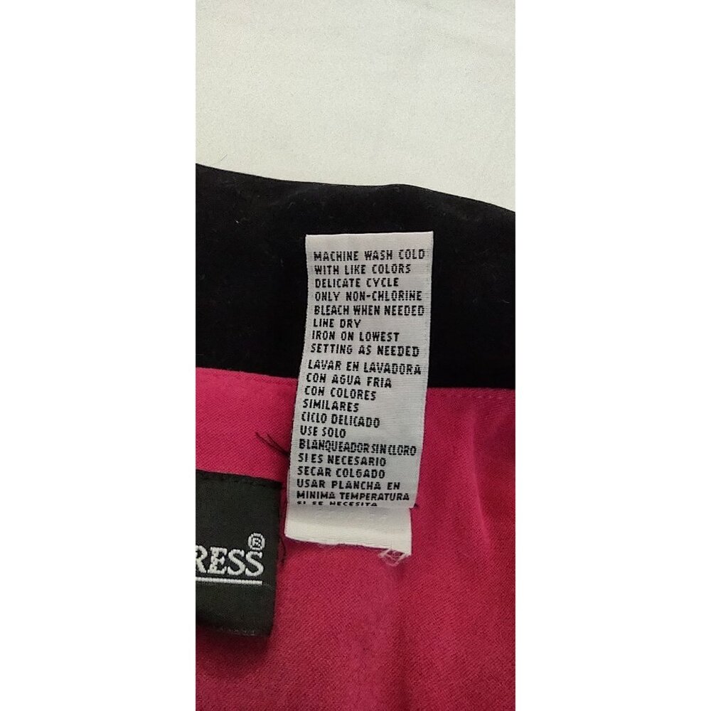 Sag Harbor Dress Fushia Hot Pink /Black Velvet Blazer Women Size 16 Beautiful - Picture 10 of 11